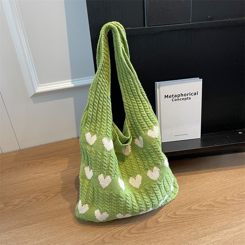 Portable Knitted Yarn Storage Bag Large Capacity Threads Needlework Apparel Organizer Handbag Convenient Practical Tote Bag