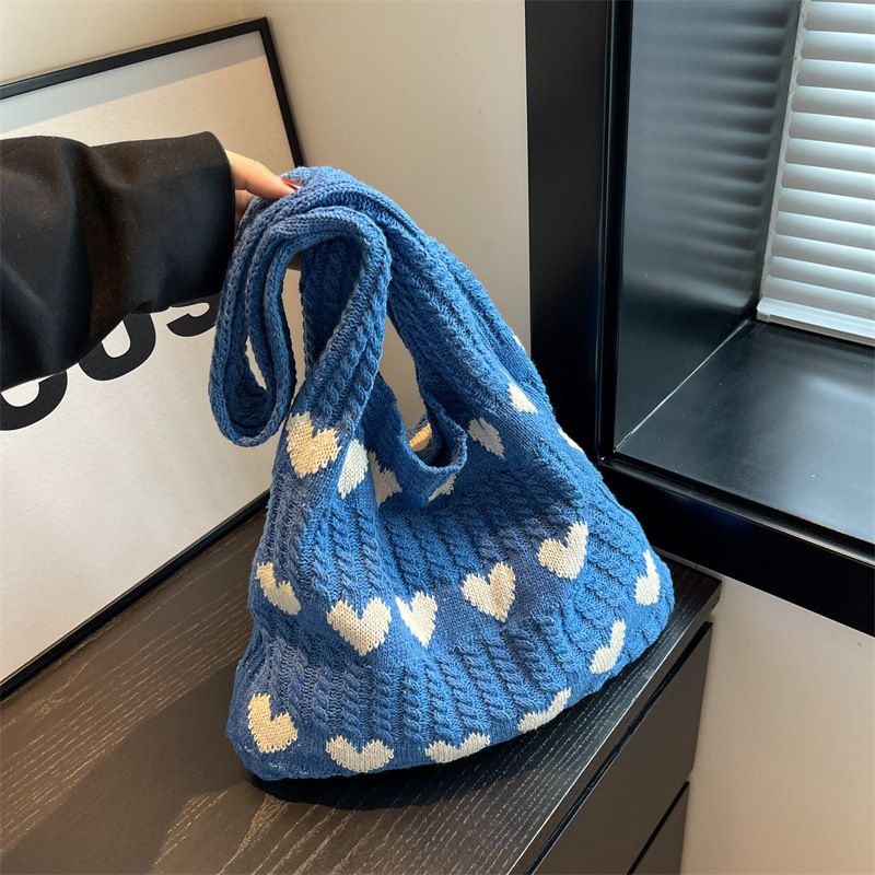 Portable Knitted Yarn Storage Bag Large Capacity Threads Needlework Apparel Organizer Handbag Convenient Practical Tote Bag