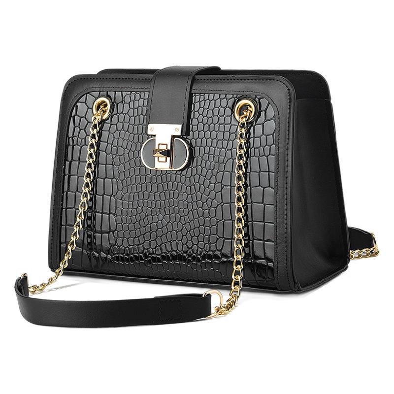 Brown Black Shoulder Bags for Women Large Shopper Bag Solid Color Soft Leather Crossbody Handbag Lady Travel Tote Bag