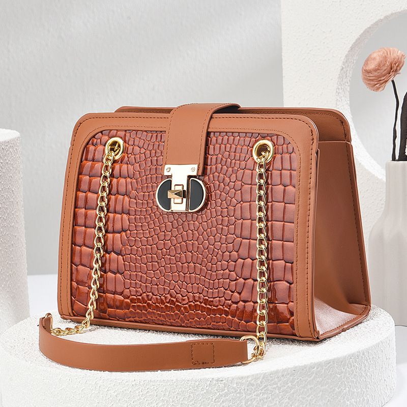 Brown Black Shoulder Bags for Women Large Shopper Bag Solid Color Soft Leather Crossbody Handbag Lady Travel Tote Bag