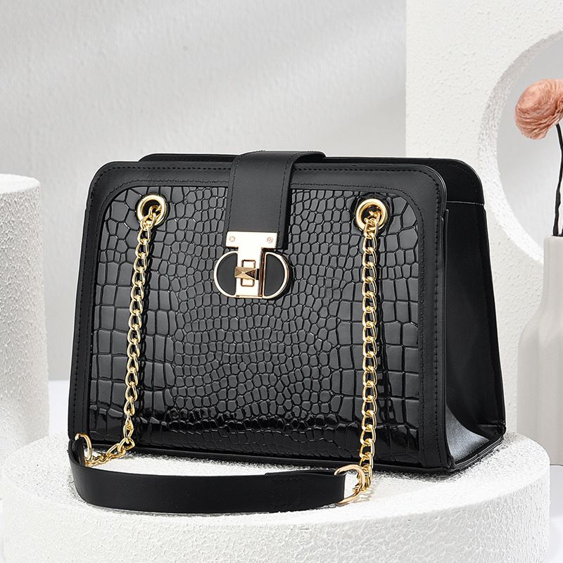 Brown Black Shoulder Bags for Women Large Shopper Bag Solid Color Soft Leather Crossbody Handbag Lady Travel Tote Bag