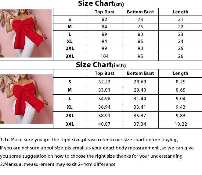 Vintage Women Bow Butterfly Splicing Strapless Crop Tops INS Summer Sexy Party Evening Camis Tank Women's Clothing Plus Size