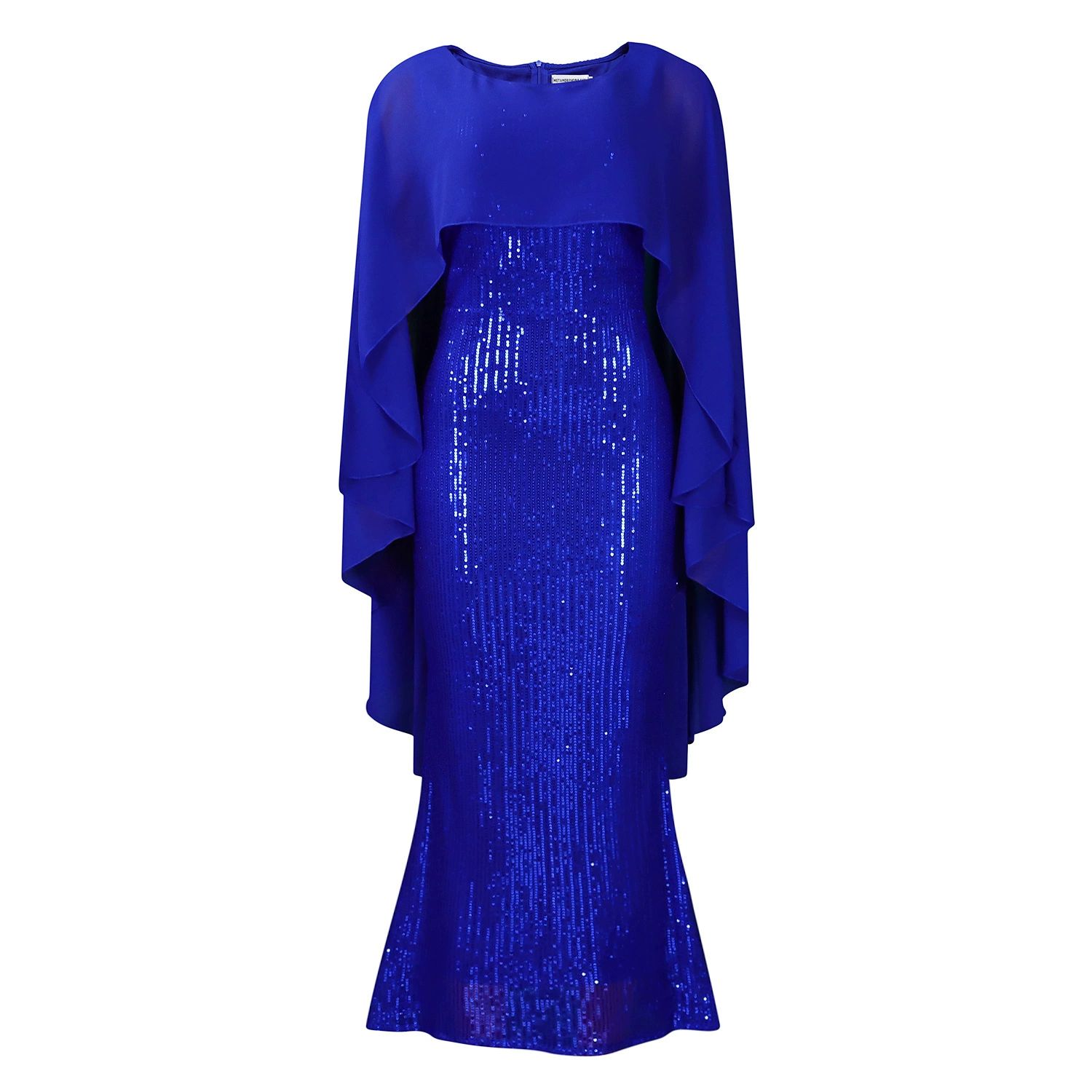 MLuxury Sequin Chiffon Cloak Women Wedding Evening Gown Bodycon Maxi Long Dress African Birthday Party Club Women's Clothing