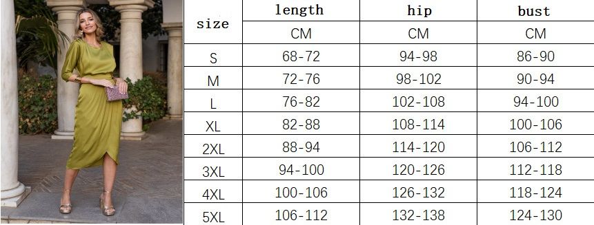 Women's New Round Neck Trouser Fashionable Casual Loose Mid-sleeved Solid Color Elegant Dress Women's Vacation Style Dress