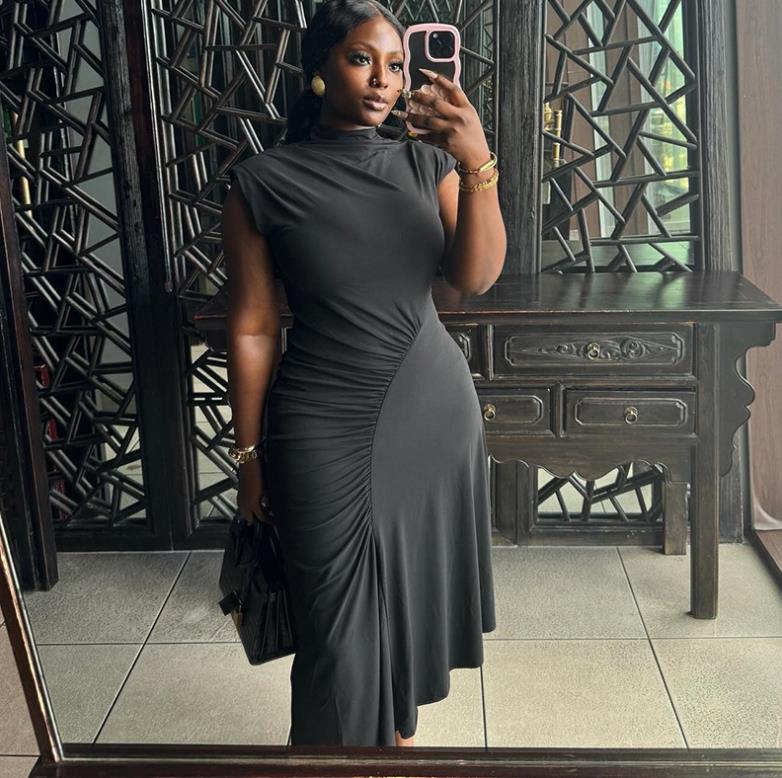 Elegant Party Night Club Irregular Prom Dress Women Half High Collar Sleeveless Ruched Birthday Balck Sexy Bodycon Dress Vestido