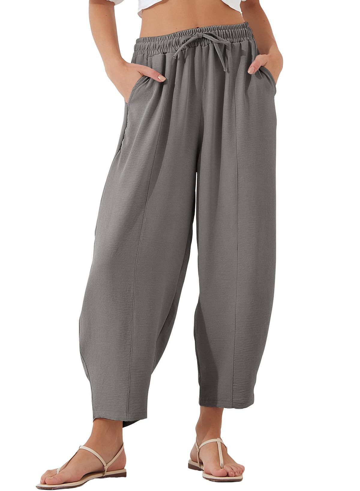 Women's Summer Korean Fashion Wide-leg Ninth Pants New Simple Loose Ankle-Length Trousers Ladies Solid Color Straight Sweatpants