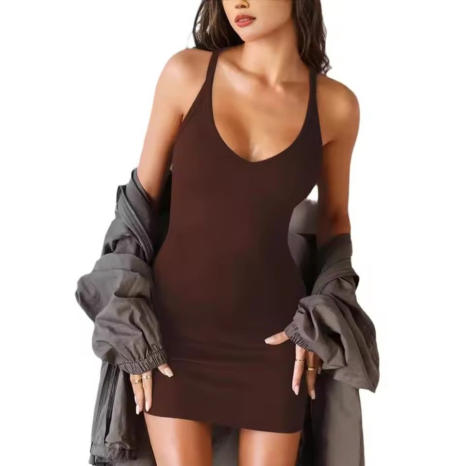 New Summer Women's Suspender Dress White Hip Black Tight Sexy Hot Girl Y2K Short Skirt for Girl