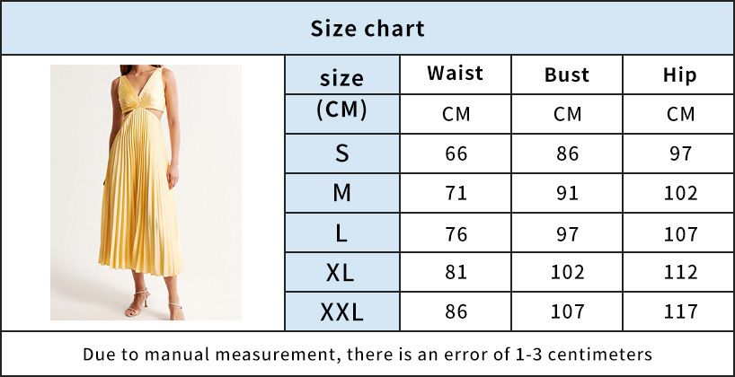 Elegant Women's V-neck Sexy Hollow Out Backless Pleated Dress Summer Fashion Yellow Sleeveless Party Beach Style Maxi Vestidos