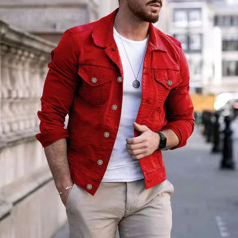 New Hip-hop Men's Denim Jackets Streetwear Casual Cotton Classic Slim Jeans Coat Male Clothes Cowboy Jacket Running jacket