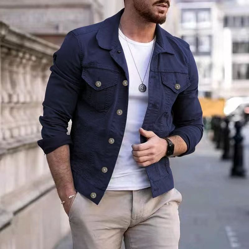 New Hip-hop Men's Denim Jackets Streetwear Casual Cotton Classic Slim Jeans Coat Male Clothes Cowboy Jacket Running jacket