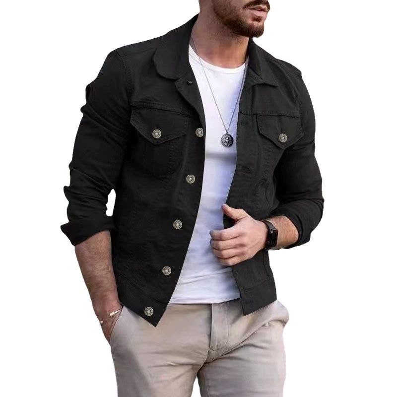 New Hip-hop Men's Denim Jackets Streetwear Casual Cotton Classic Slim Jeans Coat Male Clothes Cowboy Jacket Running jacket