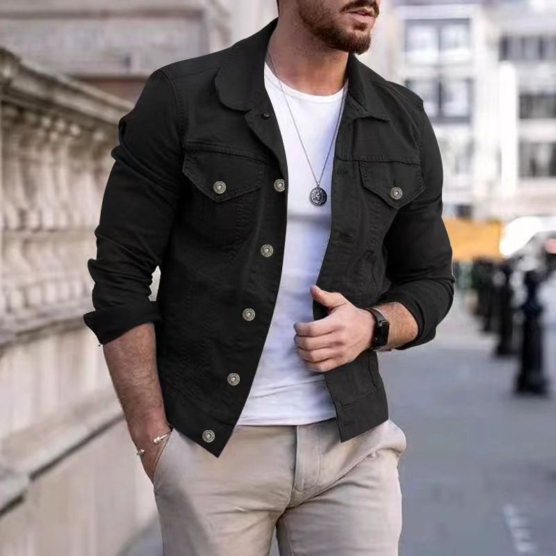 New Hip-hop Men's Denim Jackets Streetwear Casual Cotton Classic Slim Jeans Coat Male Clothes Cowboy Jacket Running jacket