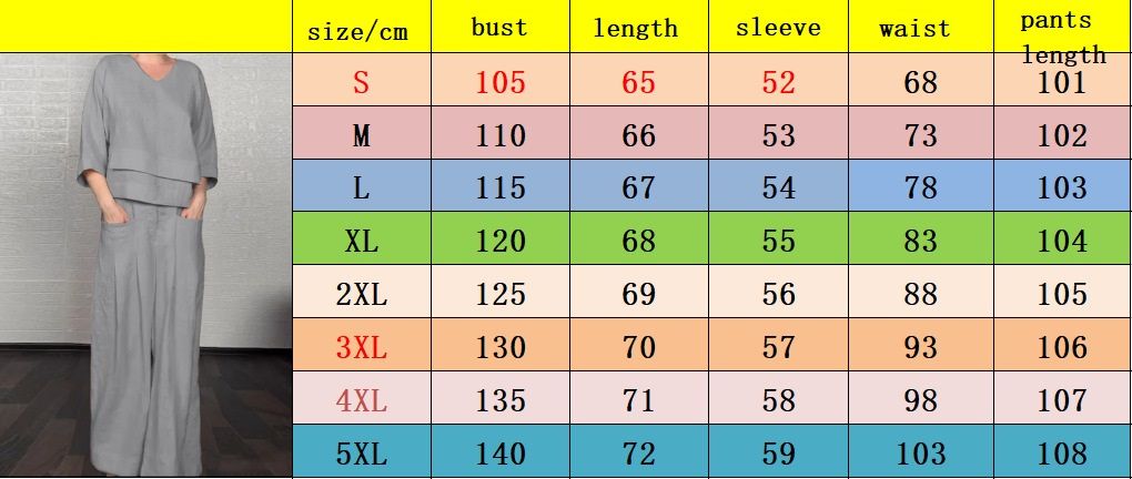Women Casual Loose Irregular Cotton Linen Top Suit Spring Autumn New Fashion Pocket Wide-leg Pants Ladies Office 2 Piece Set