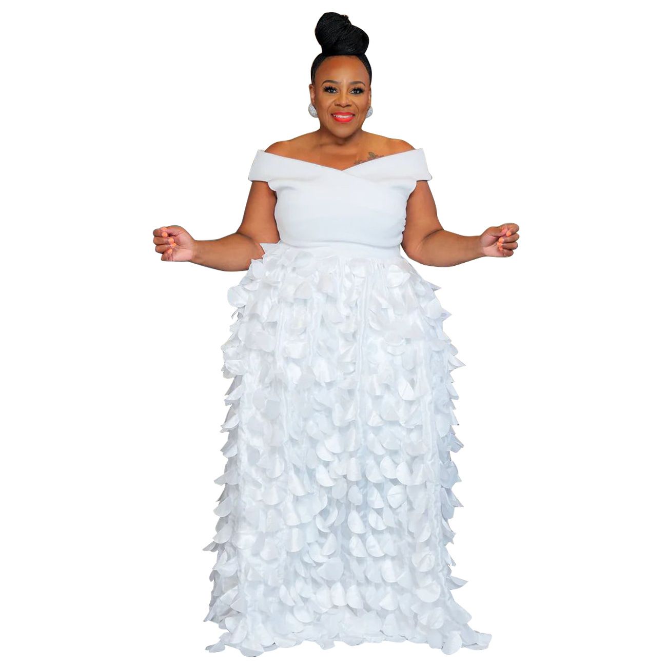 Women Plus Size Off Shoulder Maxi Dresses Solid Color Ruffled Maxi Dress Summer Sleeveless Party Evening Female Wedding Dresses