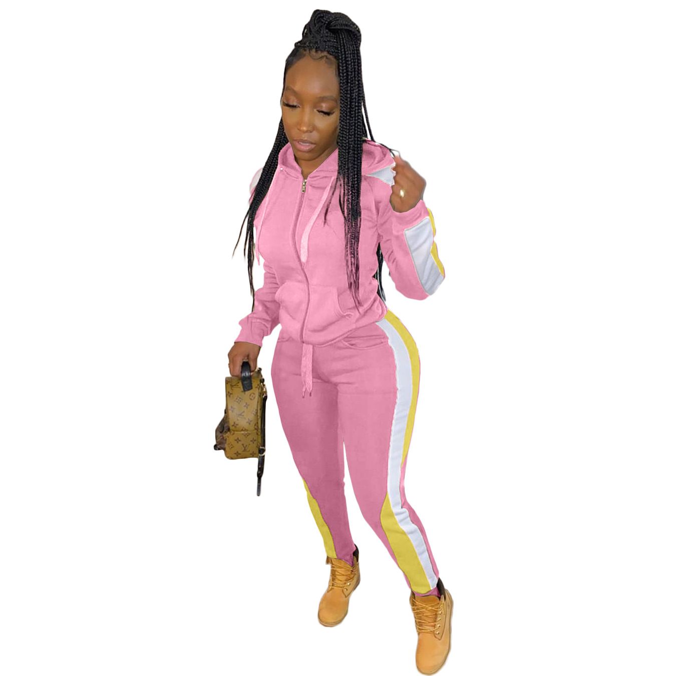 Spring Autumn Women Sweatshirt Set Casual Zipper Hoodies Daily Gym Jogging 2 Pieces Set New Woman Pant Sets