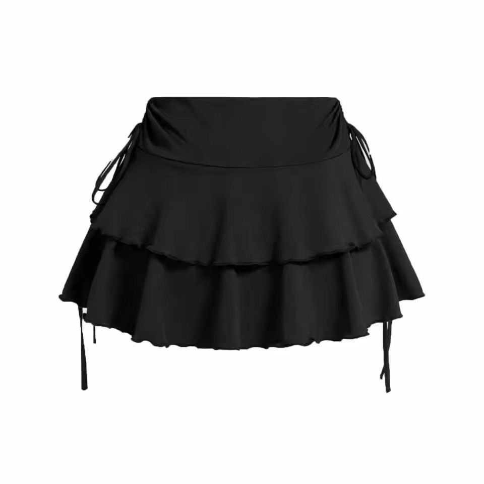 New Solid Color Skirt Women Summer Fashion Outdoor Versatile High Waist Slim Fit Elastic Waist Short Skirt Goods In Stock