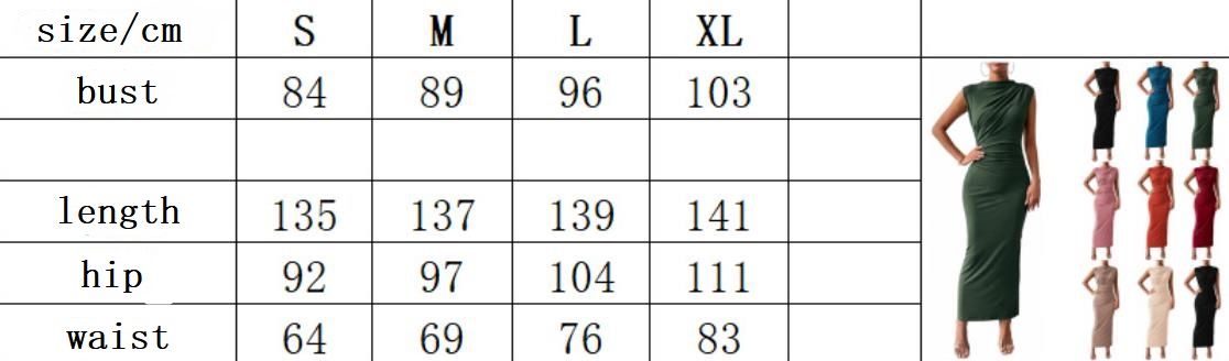 Hot Sale Of The Season Spring Summer Sleeveless Back Split Pleated Tight Dress Women's Fashion Long Evening Gown