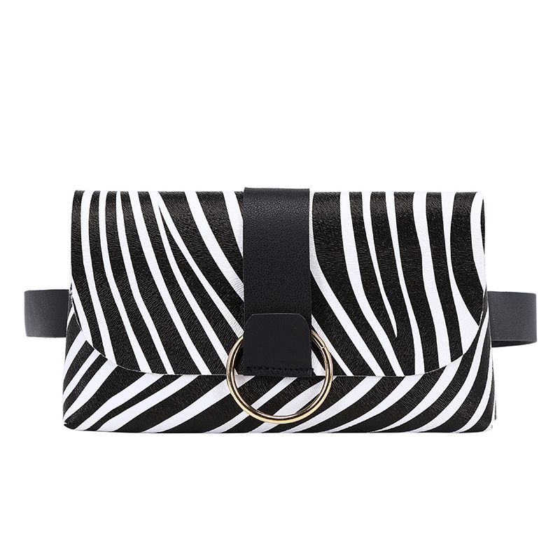 Mini Waist Bag Leopard Stripe Coin Purse Ladies Belt Bag Belt Mobile Phone Bag Waist Bag Flap Leather Fanny Pack