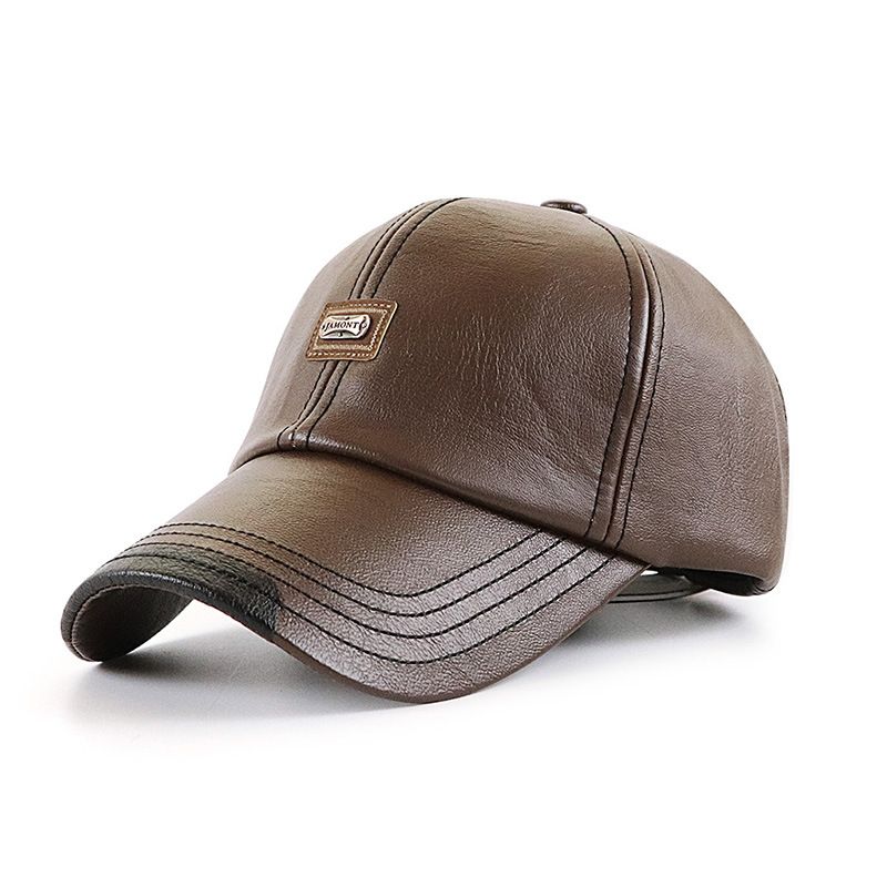 Leather Baseball Cap Hip Hop HatsAutumn Winter Men Women Snapback Cap PU Leather Trucker Caps Gorras
