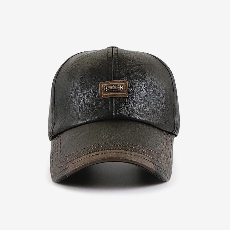 Leather Baseball Cap Hip Hop HatsAutumn Winter Men Women Snapback Cap PU Leather Trucker Caps Gorras