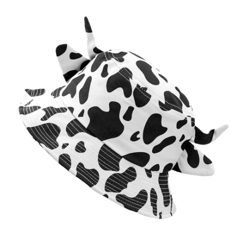 Cow Bucket Hat Household Gifts for Family Prints Fisherman Anti-UV Cap Cotton Presents