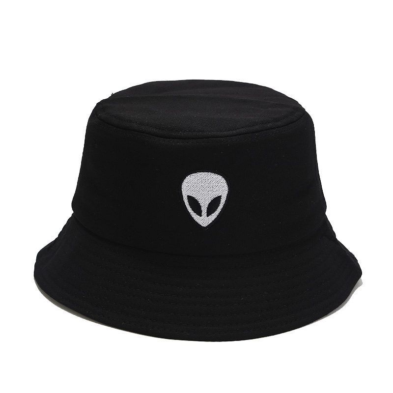 Cool Alien Print Bucket Hats For Women Men Sun Hat Summer Fashion Sunscreen Fisherman Panama Hip Hop Caps Breathable Cotton