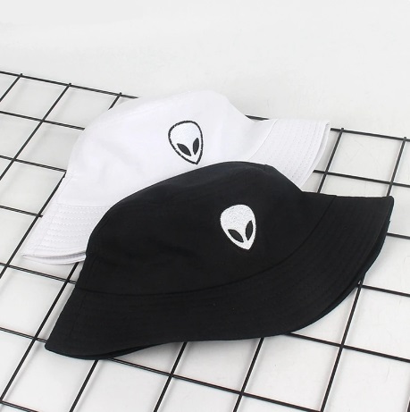 Cool Alien Print Bucket Hats For Women Men Sun Hat Summer Fashion Sunscreen Fisherman Panama Hip Hop Caps Breathable Cotton