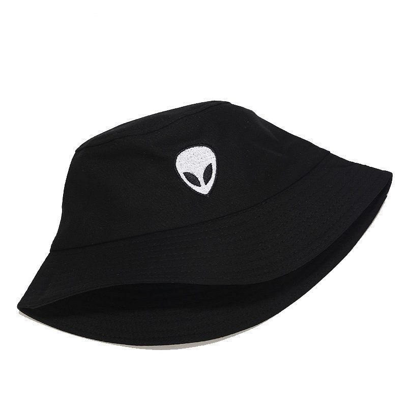 Cool Alien Print Bucket Hats For Women Men Sun Hat Summer Fashion Sunscreen Fisherman Panama Hip Hop Caps Breathable Cotton