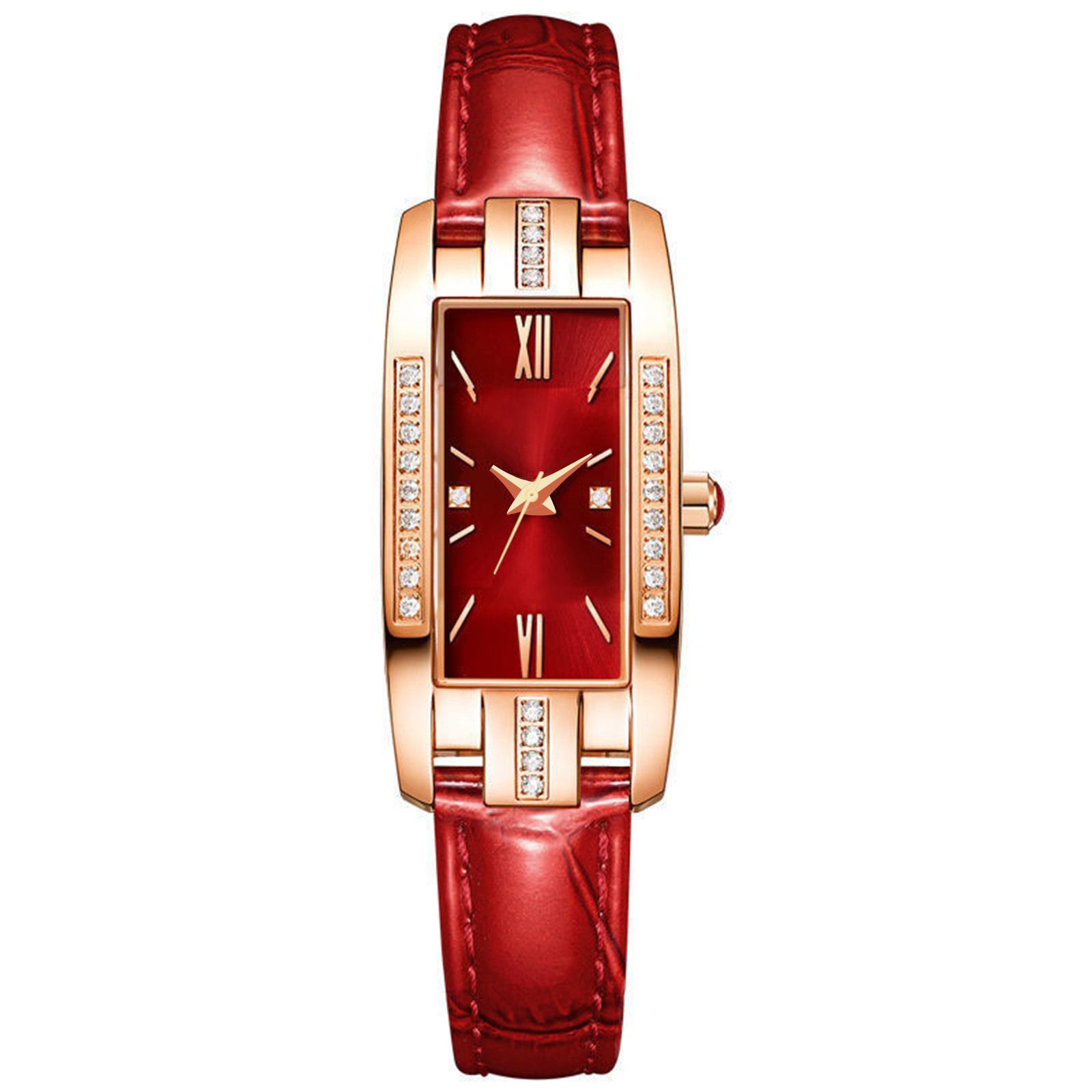 Top Brand Luxury Women Wrist Watch Ladies Rhinestone Watches Leather Quartz Watch Clock