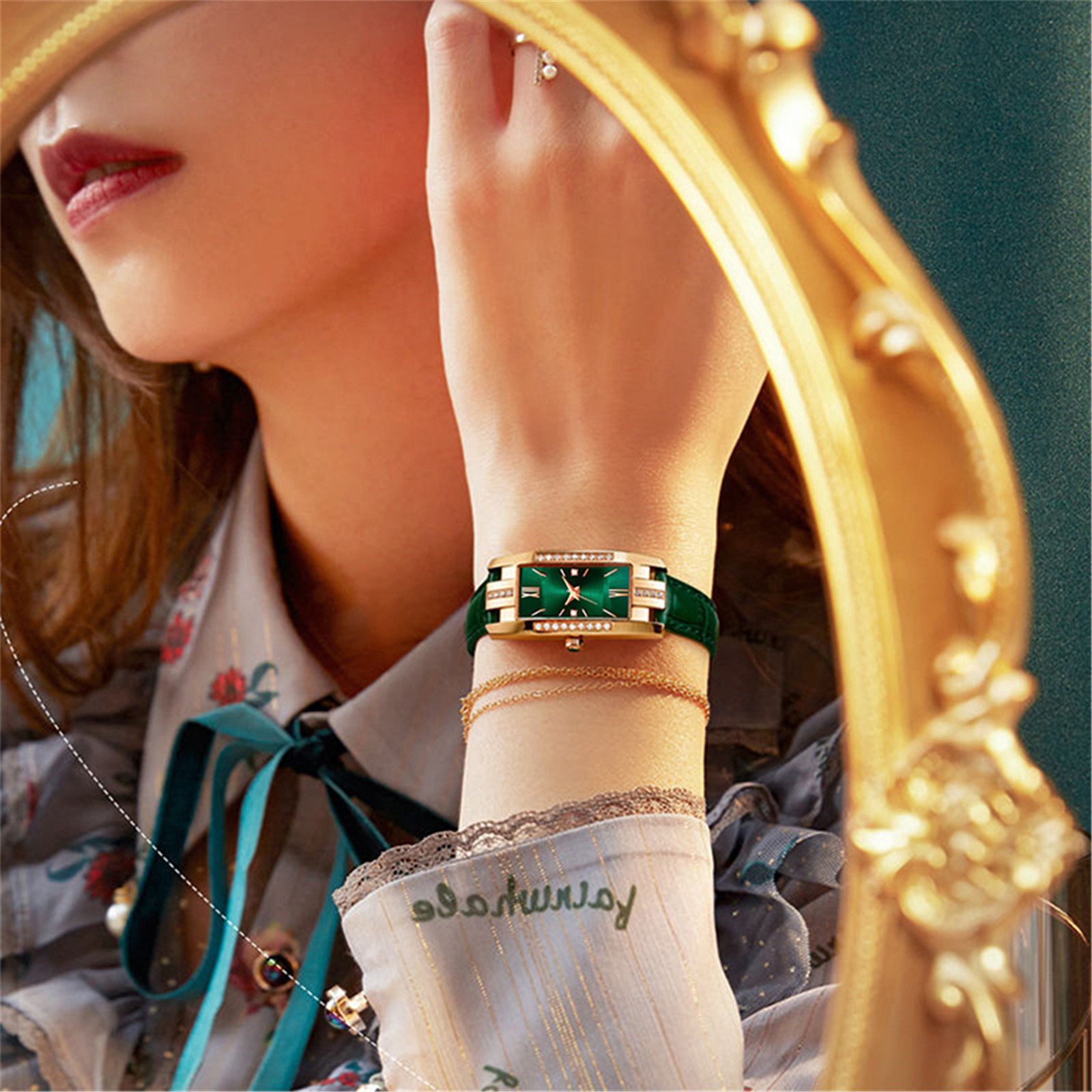 Top Brand Luxury Women Wrist Watch Ladies Rhinestone Watches Leather Quartz Watch Clock