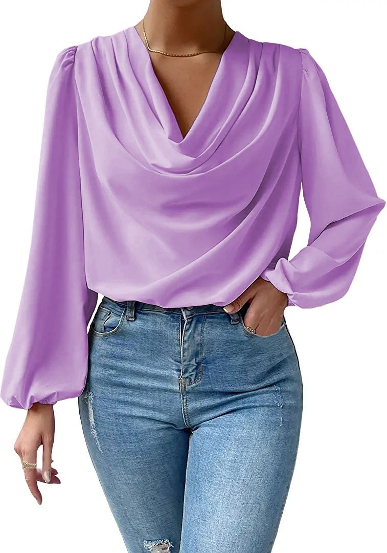 Women Chiffon Long Sleeve Blouse Office Lady Shirt Summer Solid Color Female Tops Oversized Casual Loose Blouses