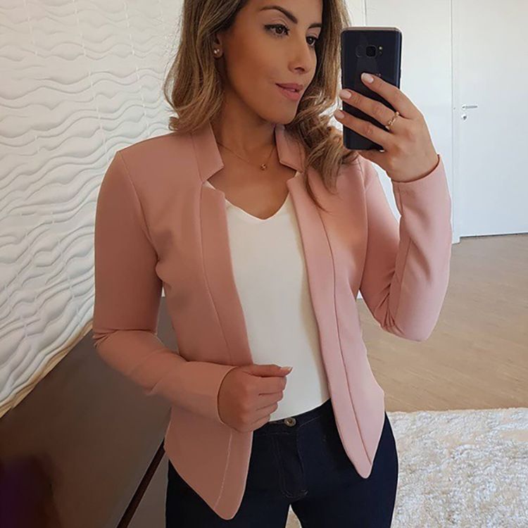 Women Thin Coat Spring Female Long Sleeve Open Stitch Black Red Blazer OL Womens Basic Jackets and Coats Femme Tops Clothes