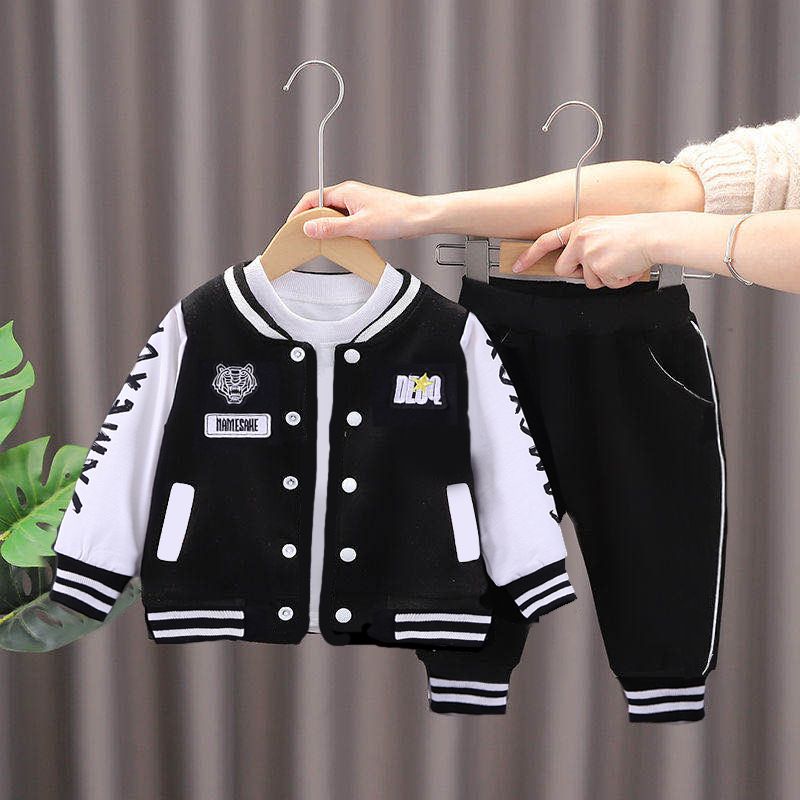 Baby Boy Clothing Set Spring Autumn Cartoon Tiger Baseball Coat Pants 2Pc Children Sport Suit Toddler Kid Casual Outfit