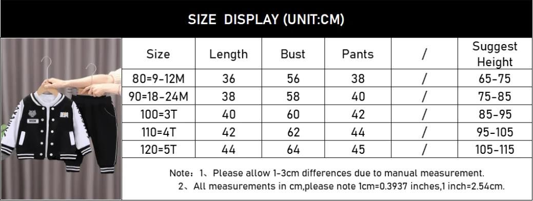 Baby Boy Clothing Set Spring Autumn Cartoon Tiger Baseball Coat Pants 2Pc Children Sport Suit Toddler Kid Casual Outfit