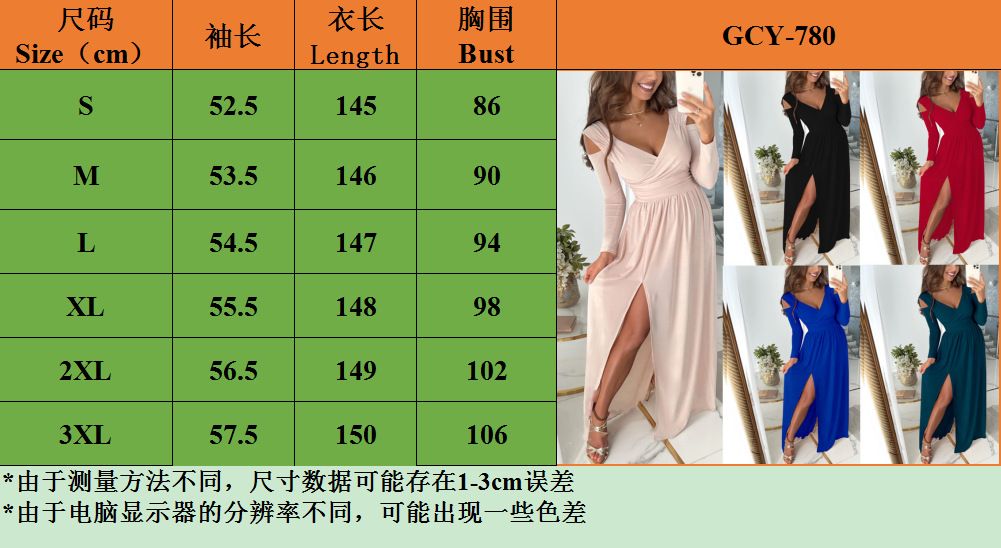 Elegant Women Slim Party Dress Casual Long Sleeve V Neck Solid High Slit Femme Dress Autumn Sexy Lady Hollow Out Vestidos