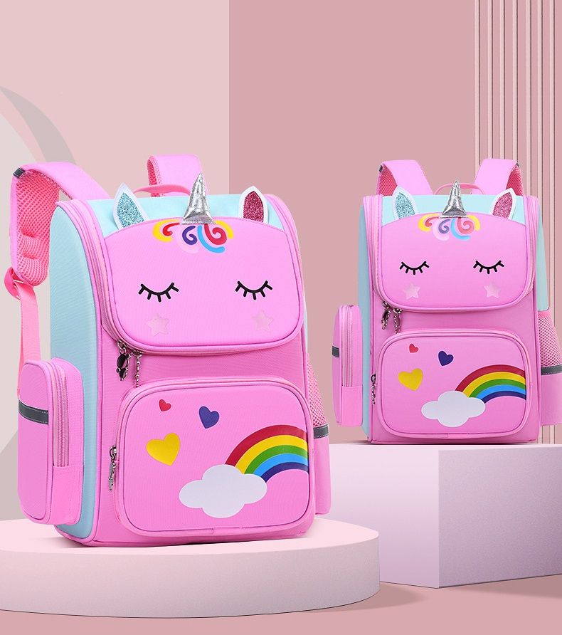 Kid Backpack for Girl Unicorn Children Bookbag Rainbow Eyes School Bag Teen Girl Backpack for Traveling Waterproof Mochilas