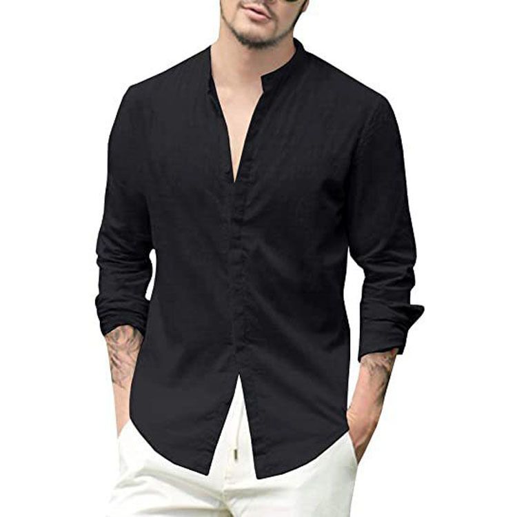 Men's White Shirts Casual Plus Size Loose Hawaii Cotton Linen Shirt Mens Streetwear Turn Down Collar Long Sleeve Shirts Blouses
