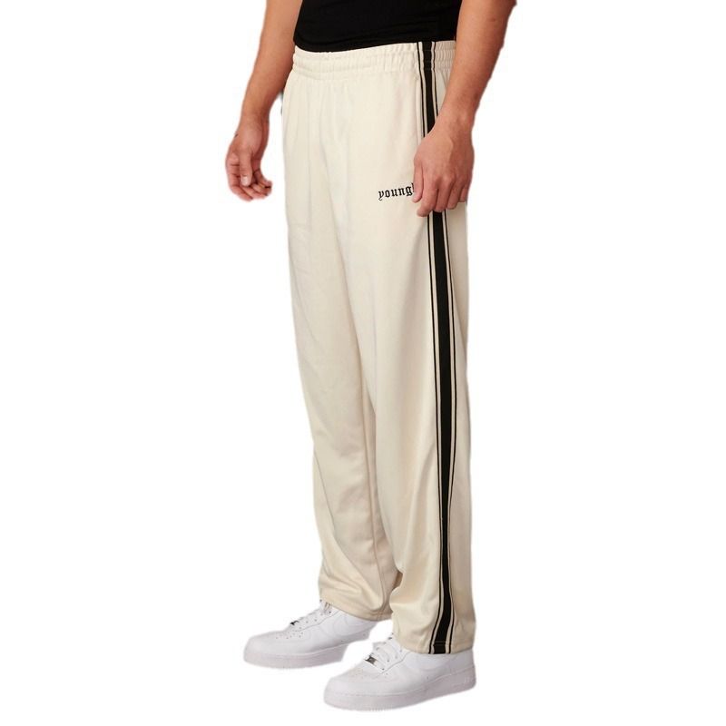 American Style Men's Sweatpants Knitted Striped Patchwork Embroidered Casual Pants Jogger Gym Sports Fitness Straight Leg Pants