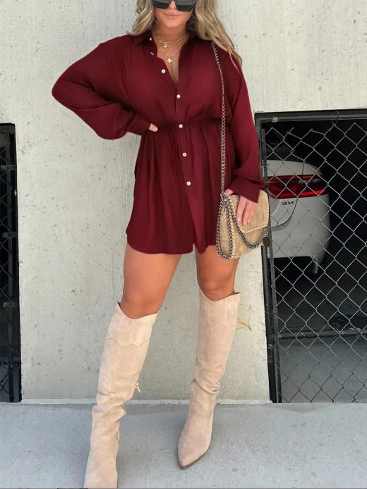 Jumpsuits One Piece Set Women Shorts Tienda Traf Fashion Solid Color Long Sleeved Shirt Summer Loose Fit Female Jumpsuit