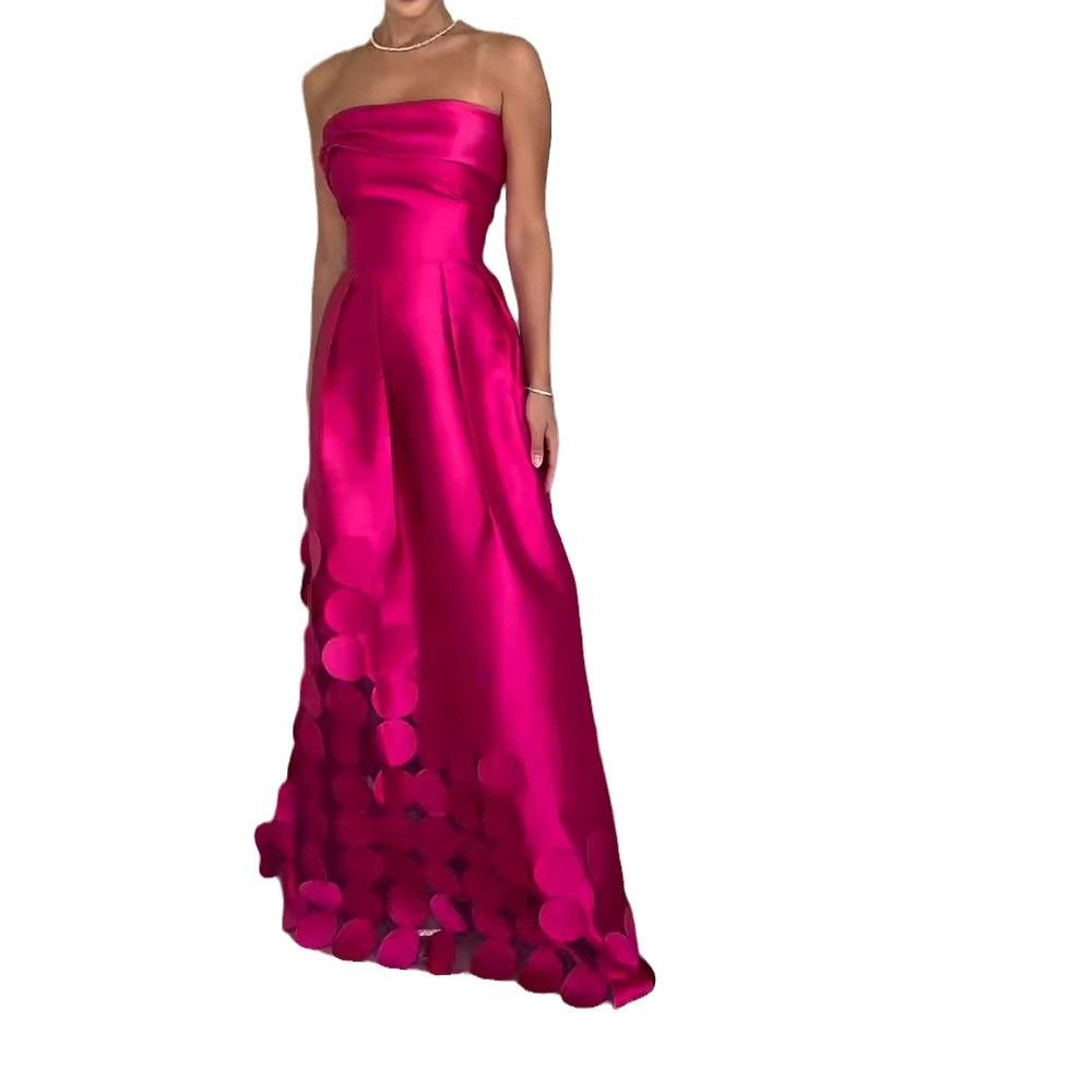 Fashion Women Off Shoulder Red Long Dress Elegant Circular Sequined Irregular Slim Lady Maxi Robes New Party Evening Gowns