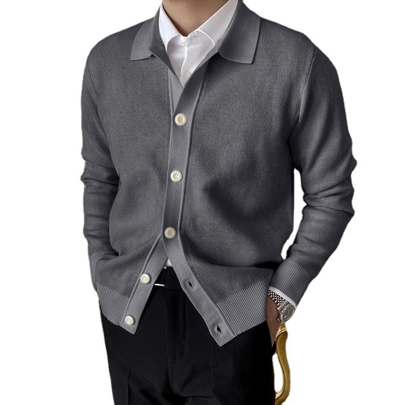 Mens Cardigan Sweater Long Sleeve Button Down Casual Collared Slim Fit Knit Sweater Casual loose men's knit cardigan