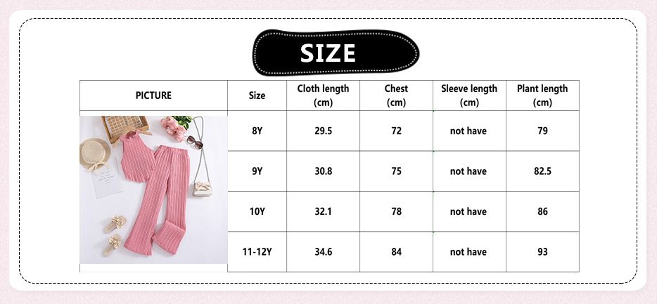 Girls Summer New Pink Sleeveless Top + Pink Pants Stylish Birthday Party Vacation Holiday Daily Casual Sweet Two Piece Set
