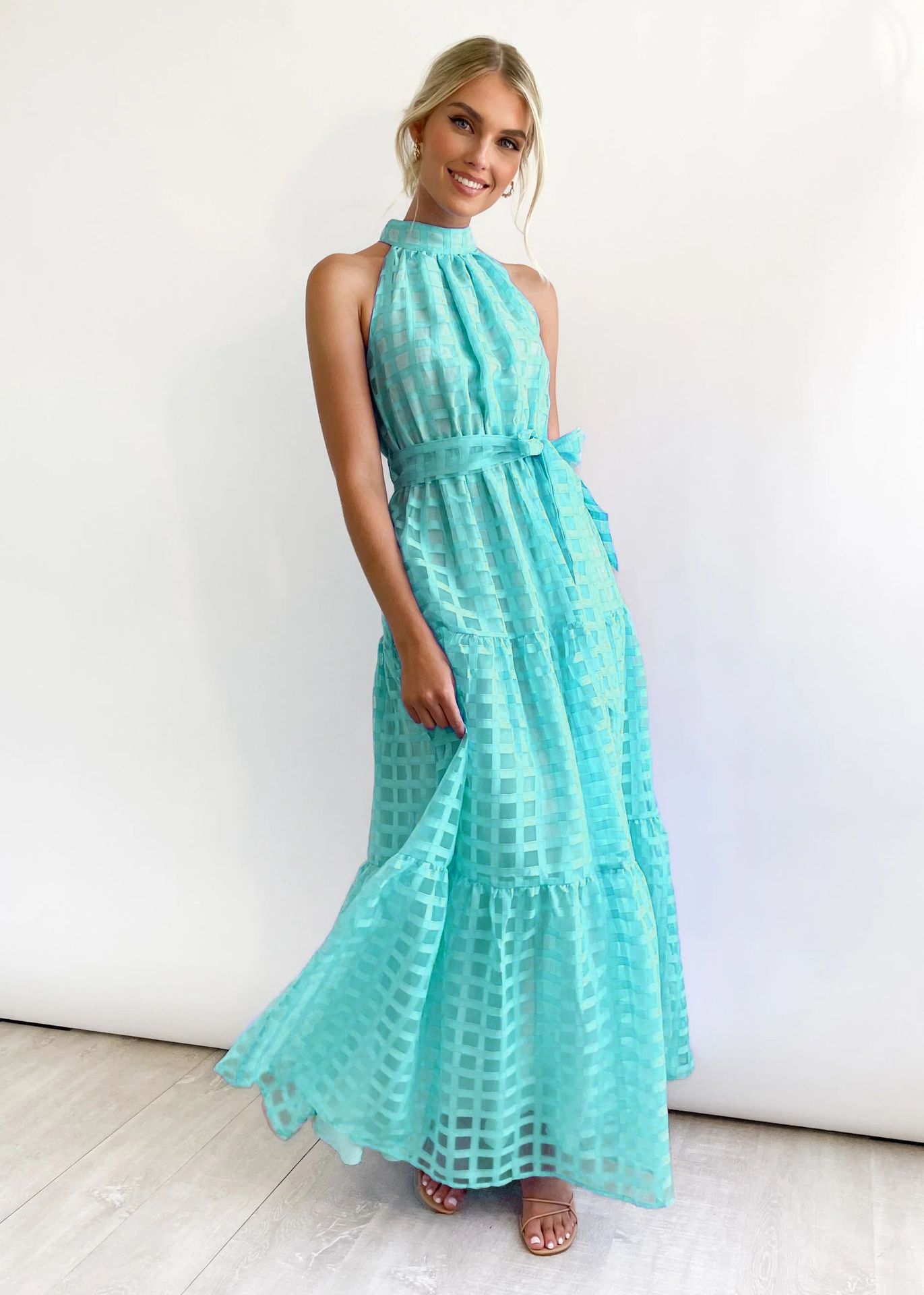 Elegant Women's Evening Dress Summer Waist Wrap Gentle Maxi Dress Robe Fashionova Outfits For Women