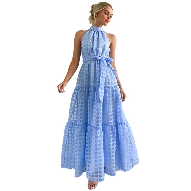 Elegant Women's Evening Dress Summer Waist Wrap Gentle Maxi Dress Robe Fashionova Outfits For Women