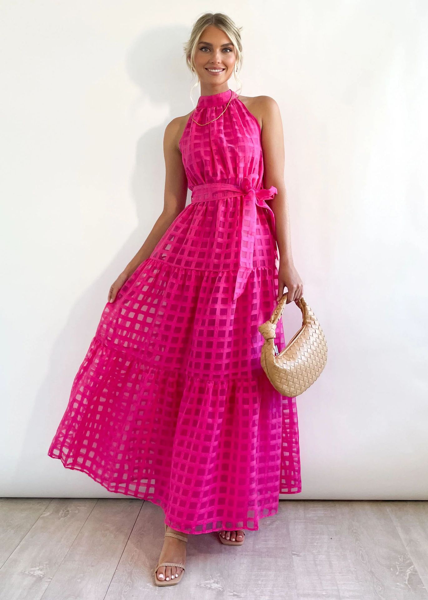 Elegant Women's Evening Dress Summer Waist Wrap Gentle Maxi Dress Robe Fashionova Outfits For Women