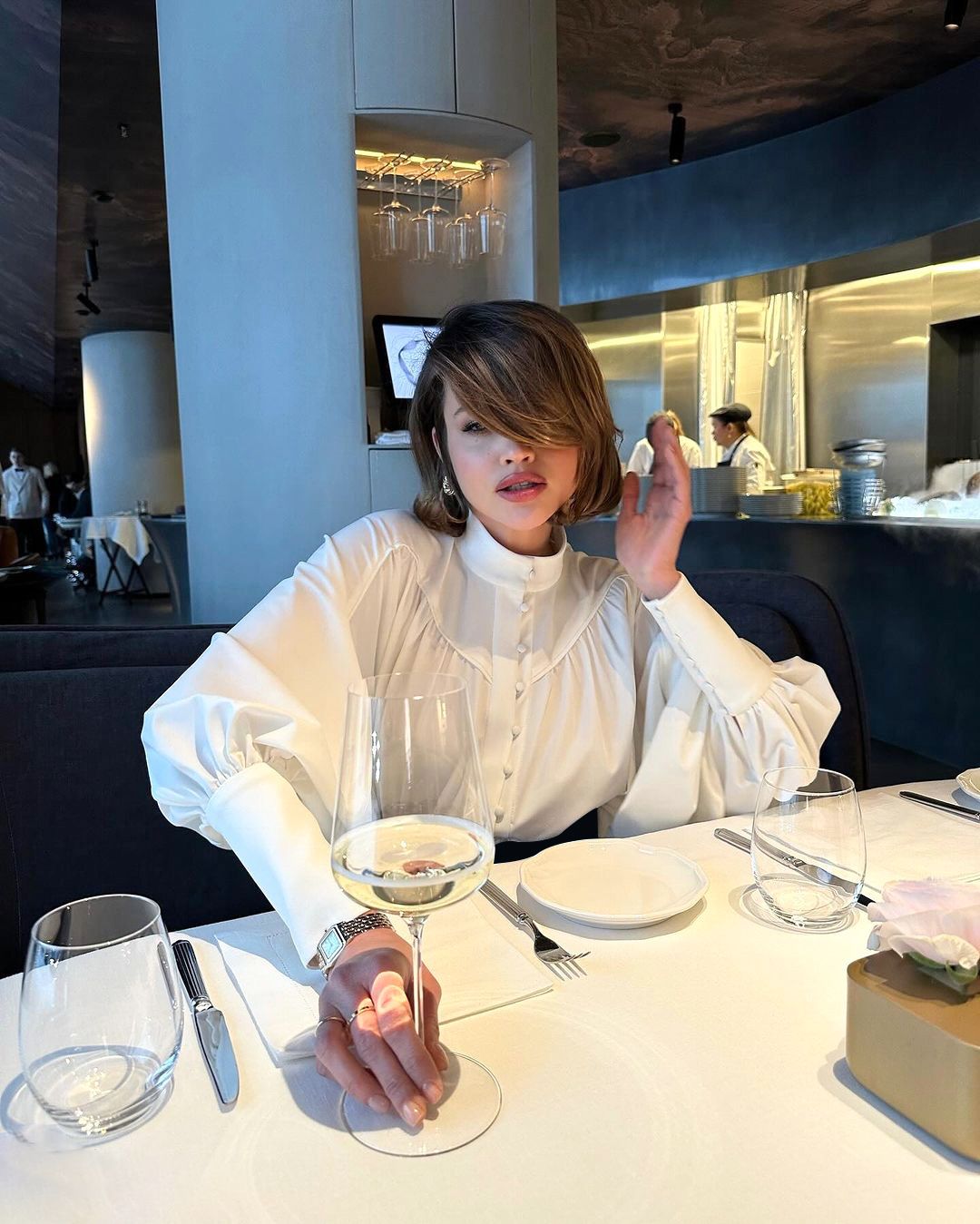 Winter Spring Women Elegant Solid White Shirt Office Long Lantern Sleeve Loose Fit Blouse For Women