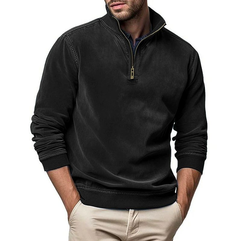 Mens Solid Color Hoodless Crewneck Hoodie Top Long Sleeve Base Shirt Graphic Sweatshirts For Men Simple Hundred Matching Outfits