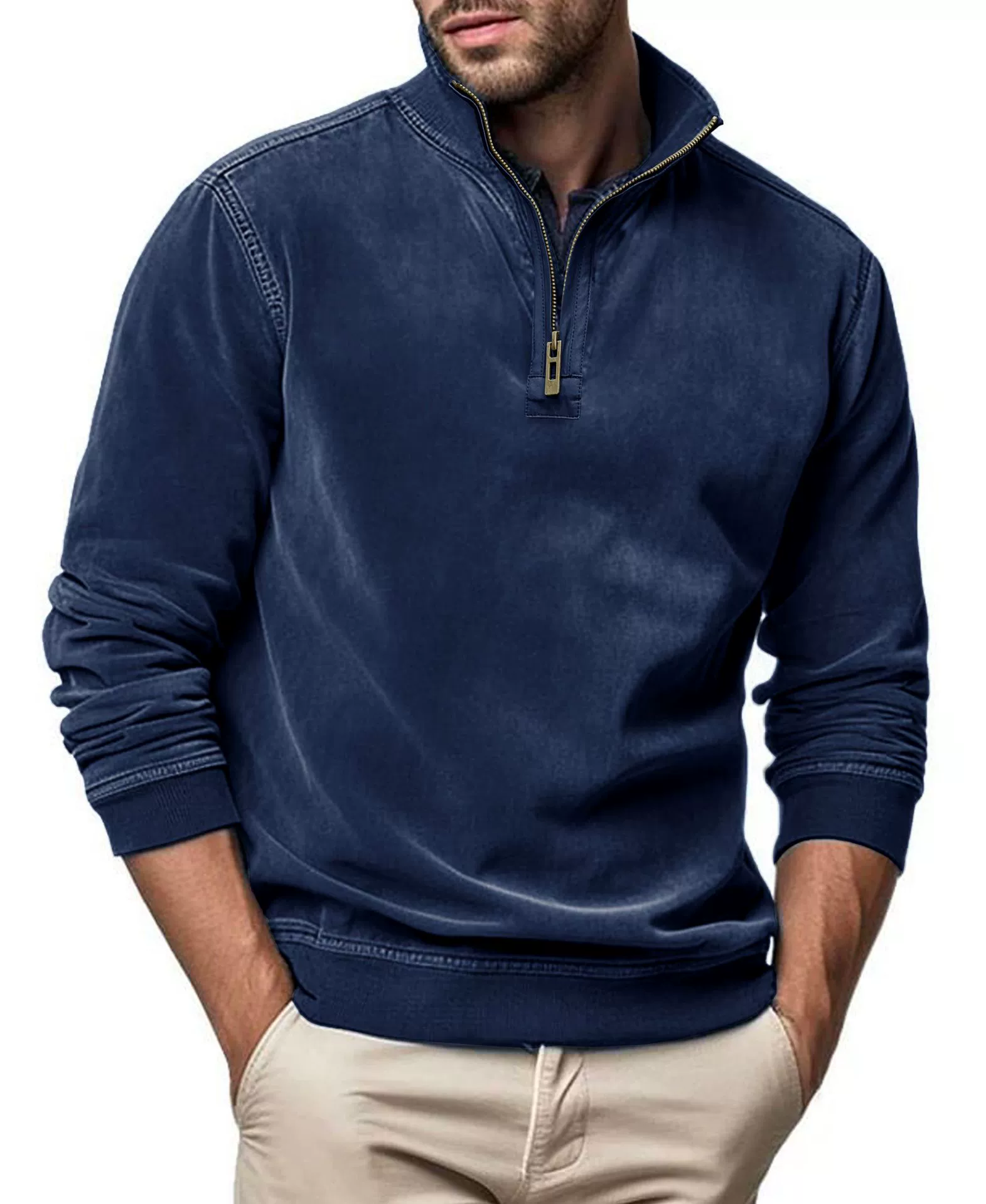 Mens Solid Color Hoodless Crewneck Hoodie Top Long Sleeve Base Shirt Graphic Sweatshirts For Men Simple Hundred Matching Outfits