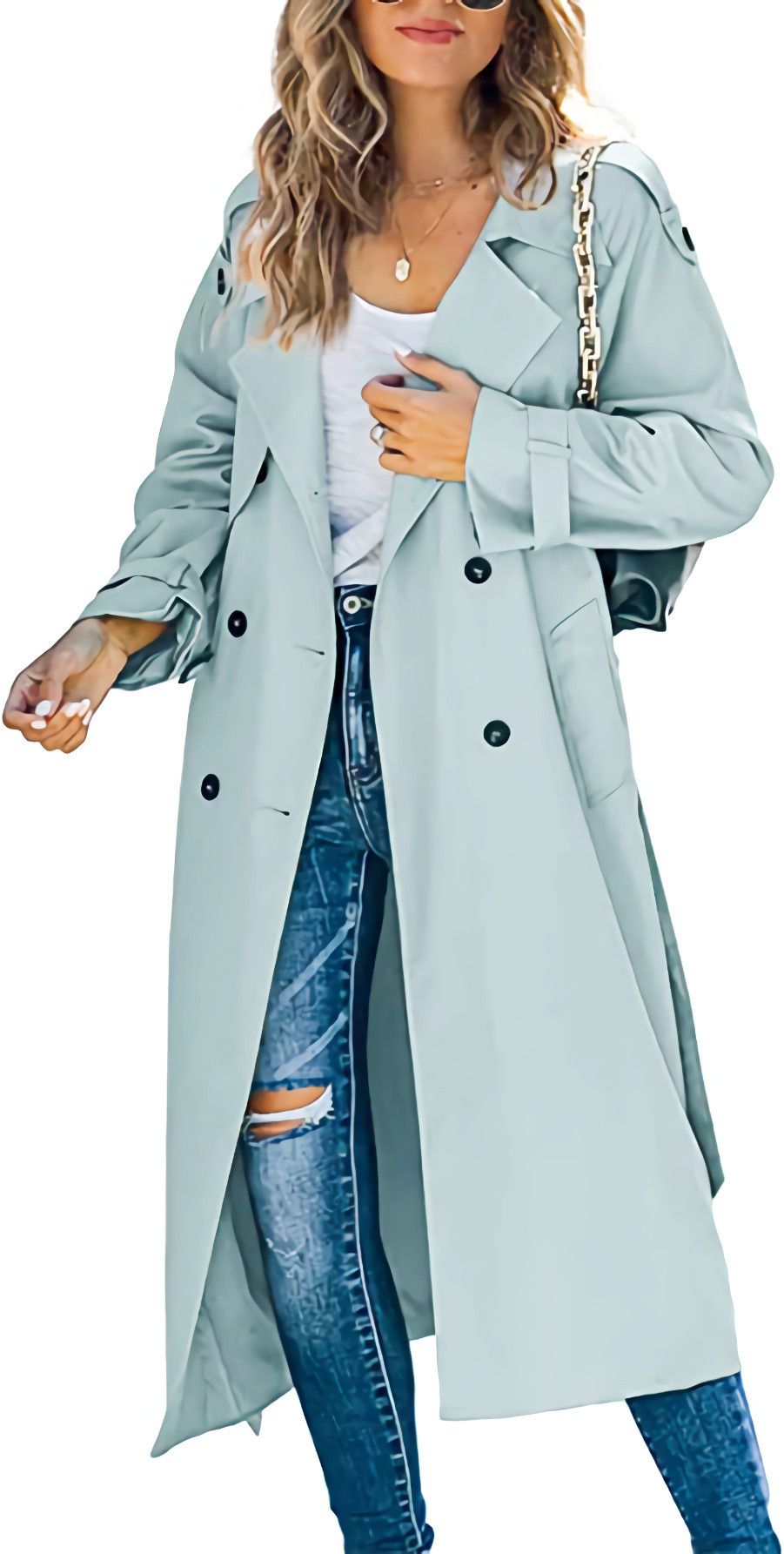 Woman's Trench Coat autumn/winter Fashion Solid Color Double Breasted Long Sleeve Loose Ladies Coats Dropshipping