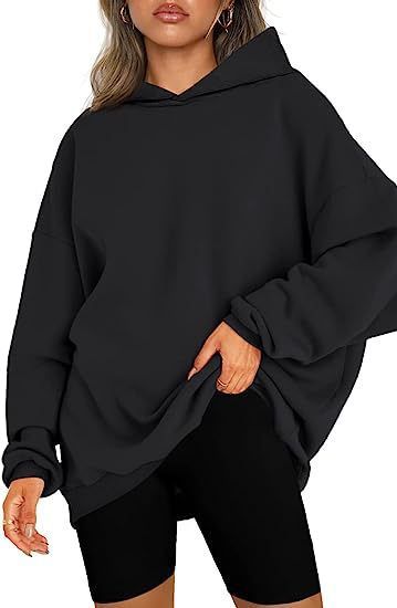 Women Sweatshirts Hooded Long Sleeve Solid Loose Hoodies Pullover Thick Warm Splice Casual High Street Autumn Sports